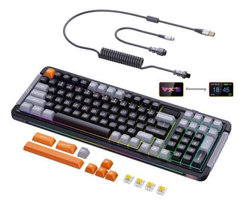 Royalaxe L98 Teclado Mecánico Inalámbrico Con Lcd Tft De 1.1