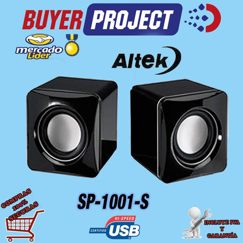 Imagen 2 de 3 de Parlantes Altek Sp-1001-s 2w Para Pc, Xbox, Tv, Dvd Usb 2.0