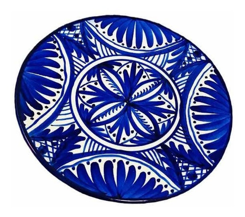 Plato Decorativo Azul Cobalto Toledo España Mide 25,5 Cm