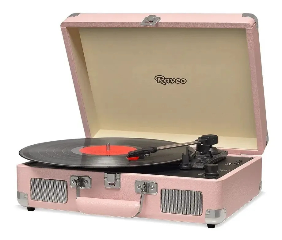 Vitrola Raveo Sonetto Chrome 10w Bluetooth Bivolt Rádio Fm Cor Coral