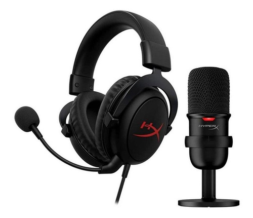 Pack Streamer Hyperx Audífono Cloudcore + Micrófono Solocast