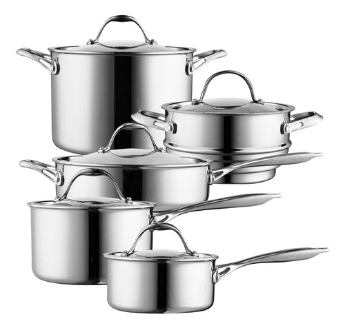 Set De Ollas 10 Piezas Cooks Standard Multi-capa Acero