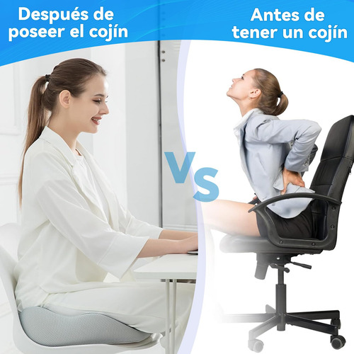 Cojín Para Coxis Y Ciática Lumbar De Espuma Viscoelástica,