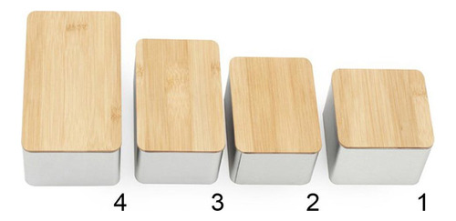 4xtapa De Bambú Caja De Almacenamiento De Té Contenedor