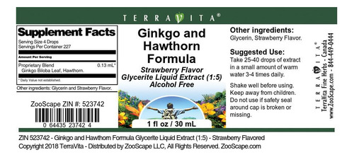 Terravita Extracto Ginkgo Y Espino 1 Oz Pack De 2