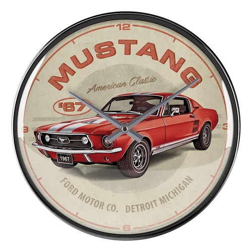 Nostalgic-art Reloj De Pared Retro, Ø 12,2, Ford Mustang ' G