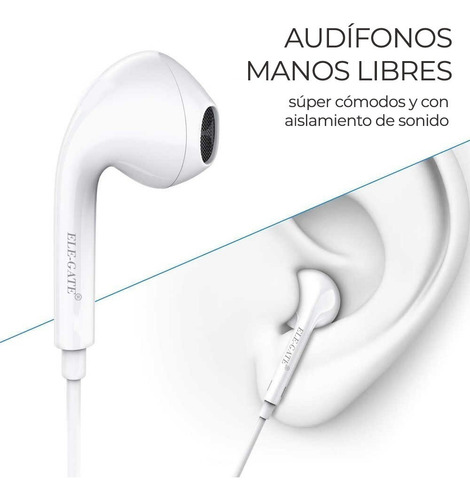 Audifonos Manos Libres Usb Tipo C Ele-gate Ear.20 Cable 1.2m