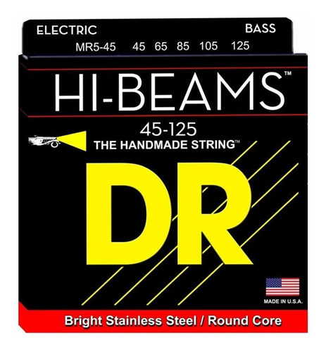Cuerdas De Bajo Dr Hi Beams 5 Cuerdas 45-125