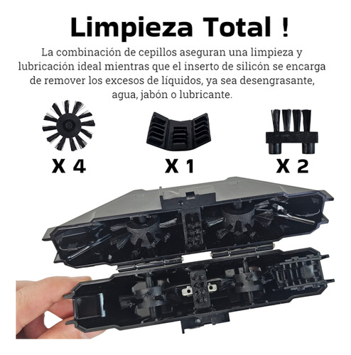 Kit Cepillo Con Imán Limpiar Y Engrasar Cadena Mtb Ciclismo Negro