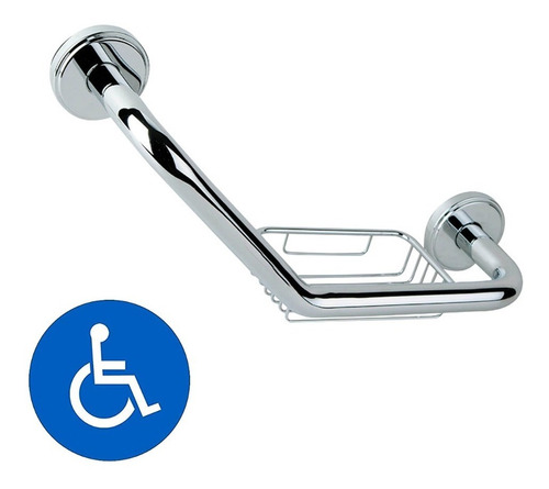 Barral Baño Agarradera De Seguridad Ducha Jabonera Inox 45cm