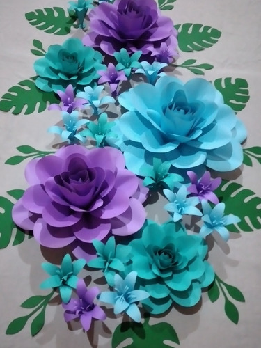Flores Gigantes De Papel Kit X 10