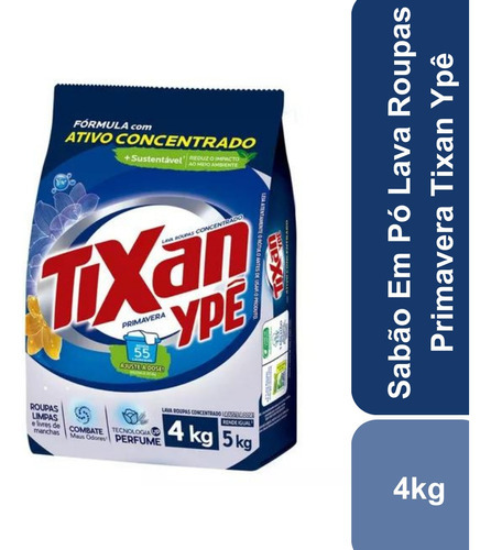 Lava Roupas Concentrado Primavera Sachê 4kg Tixan Ypê