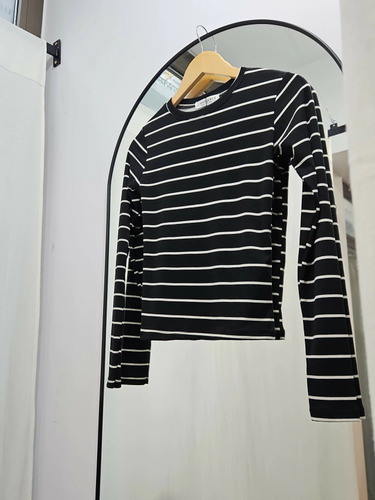 Pack Combo X2 Remera Manga Larga Rayada Mujer Dama Basico