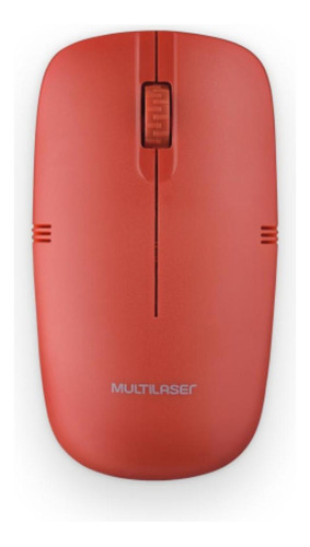 Mouse Sem Fio Usb Lite Vermelho Multilaser 1 Un Dpi 1200