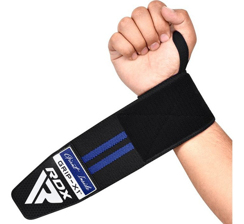 Muñequeras Para Levantamientos De Pesas W2 Rdx Gym Fitness Color Azul