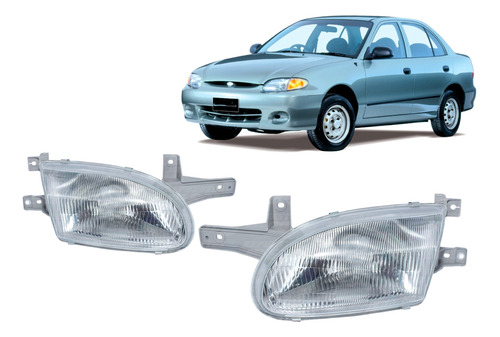 Optico Para Hyundai Accent 1997 1999 Par