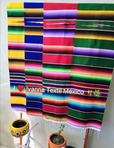 Corredor De Mesa Sarape Mexicano 100% Algodón 40cm X 2m 5pz