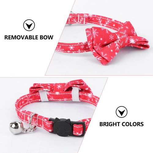 Collar Navideño Para Mascotas Con Cascabeles Y Pajaritas Aju