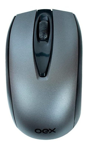 Imagem 1 de 3 de Mouse sem fio OEX  Moby MS407 preto e chumbo