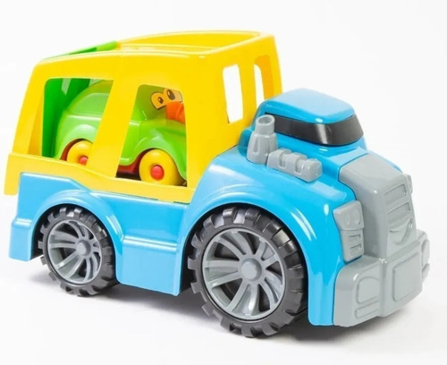 Caminhão Cegonha Didático Com Carrinho Brinquedo Bebê Cor Vermelho