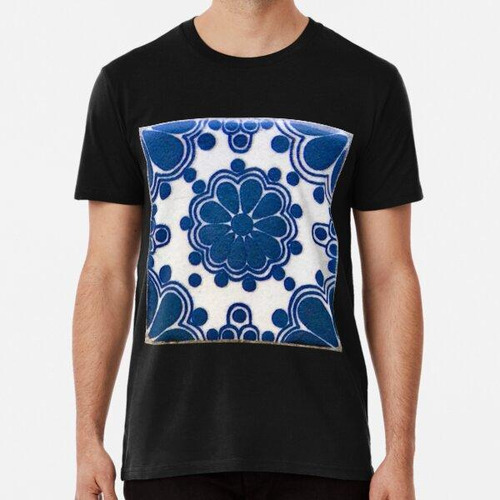 Remera Encaje Azul Flor Azul Talavera - Sur De La Frontera P