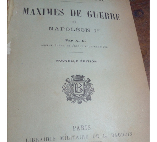 Maximas De Guerra De Napoleon Bonaparte Libro Antiguo France