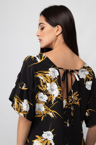Imagen 4 de 5 de Blusa Estampada Manga Olan