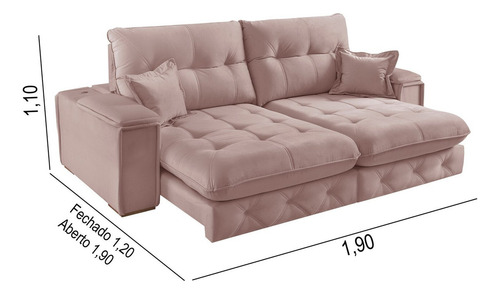 Sofá Retrátil Reclinável Com Usb 190cm Istambul Bhwt
