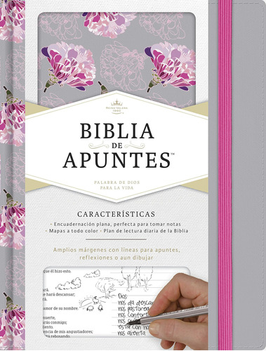 Libro: Biblia Reina Valera 1960 De Apuntes Gris Y Floreado ,