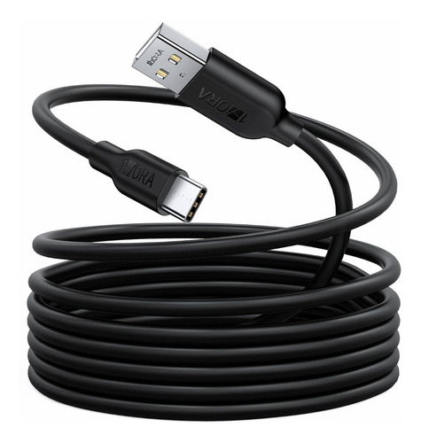 Cable Usb Tipo C 2 Metros 2.1a Carga Y Datos Color Negro