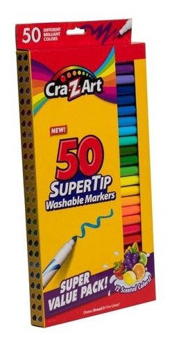 Cra-z-art Super Tips 50 Marcadores Lavables (12 Perfumados)