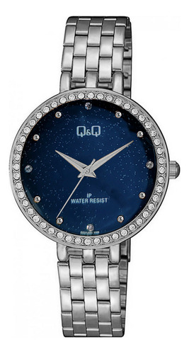 Reloj Q&q Qyq Elegante Qz27j001y Acero Plateado  + Estuche 