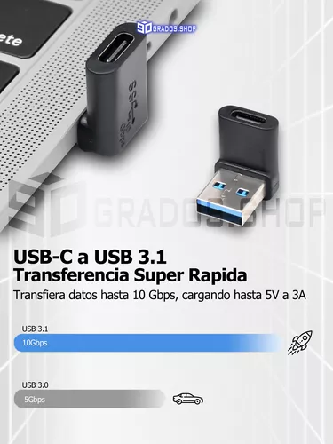 Adaptador Otg Usb A Tipo Ficha C Macho Ficha 90 Grados Codo