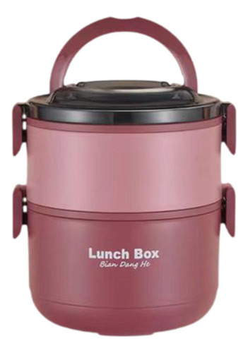 Fiambrera Para Adultos, Contenedor De Almuerzo Rojo 2 Capas