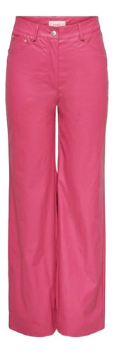 Pantalón Cuero Sintético Rosa Barbie