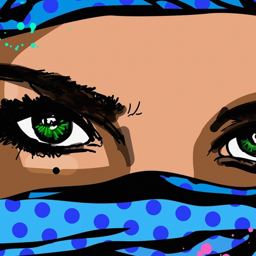 Cuadro-mujeres Hermosas Grafitti 7 Popart-70x90cm