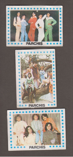 1982 3 Tarjetas De Los Parchis España Unicas Album Uruguay 