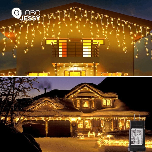 Luces Led Cascada X 5mts / Ambar / Con 200 Luces