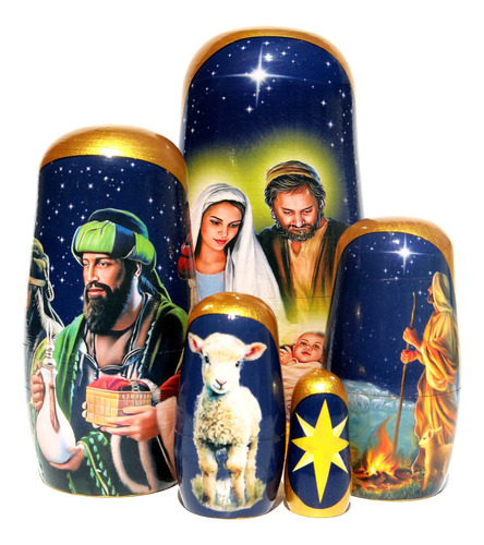 Great Russian Gifts Nativity - Muñecas De Anidación Hecha.