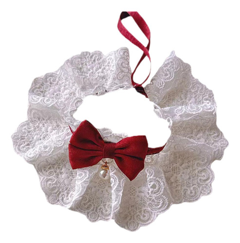 Gato Encaje Bowknot Collar Gato Tocina Vestida Suministros