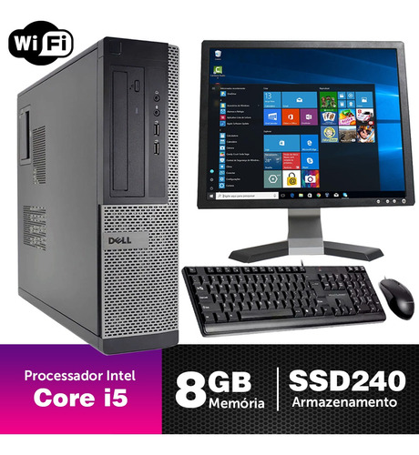 Desktop Barato Dell Optiplex Int I5 2g 8gb Ssd240 Mon17q