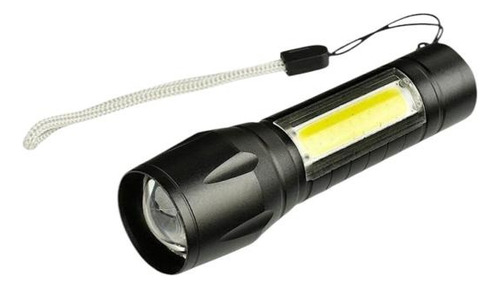 Linterna Mini Recargable Usb Táctica Zoom-potente Compacta Blanco Negro