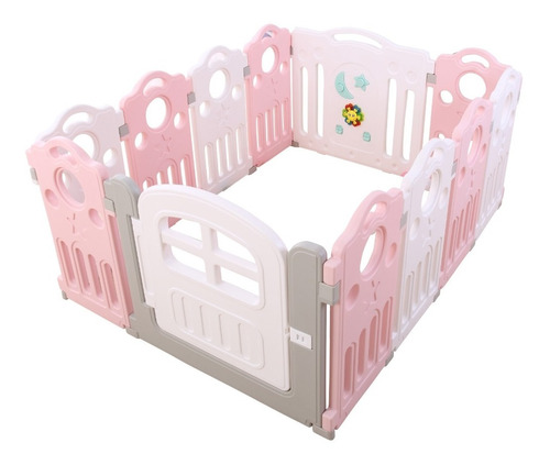 Corral Bebe Star 10+2 Rosado 160x120 Cms