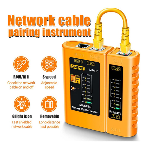 Probador De Cable De Red Cat5 Cat5e Cat6 Amarillo Amarillo