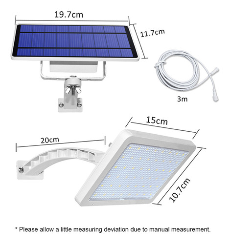 L Luces Solares, 48 Led, Instalación Separada, Iluminación