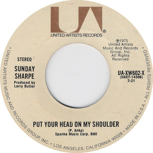 Sunday Sharpe Put Your Head On My Shoulder Paul Anka Pvl