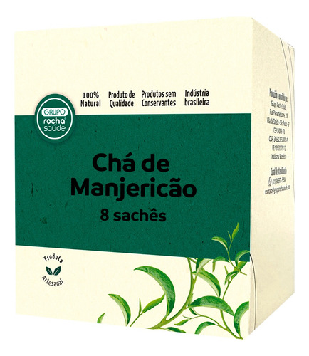Chá Rocha Saúde ervas em sachê Chá de Manjericão 20 g 8 u