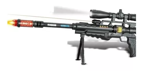 Rifle Brinquedo Arma Espingarda Com Mira Sniper De Caça Nerf