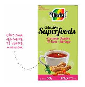 Te Colección Súper Foods Therbal 2 Paq De 20 Sobres C/u