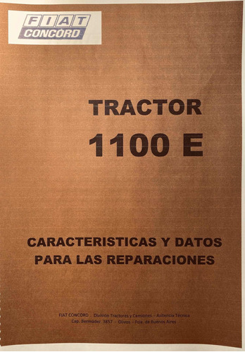 Manual De Taller Tractor Fiat 1100e